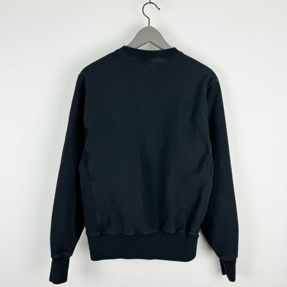 Champion Reverse Weave Crewneck Sweatshirt Mens Size Small Black Pullover - Picture 7 of 14